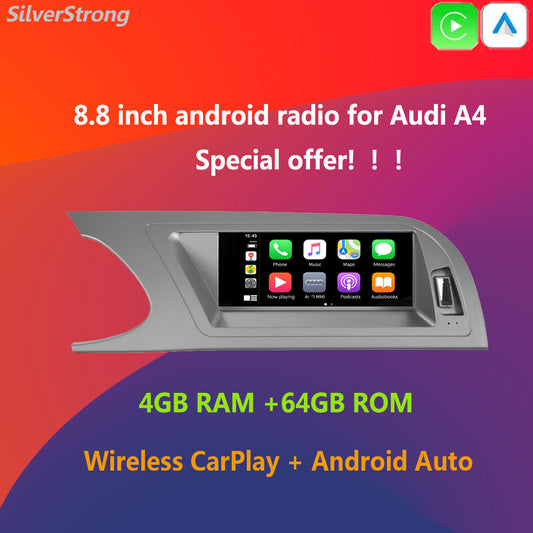 Free Shipping Original Style,IPS Android Multimedia,Autoradio for Audi A4 A4L A5 2009-2012,CARPLAY,MMI 2G,AMI adapter,Low/High Compatible